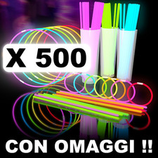 500 pz. Braccialetti Bracciali Luminosi Fluo Stick StarLight OMAGGI feste eventi