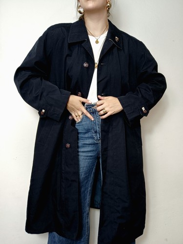 Trench vintage blu lungo - vintage,