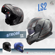 CASCO MODULARE LS2  STROBE II ECE 22.06 DOPPIA VISIERA CODE BLACK GREY TG.XL