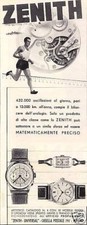 PUBBLICITA' 1938 ZENITH OROLOGI UNIVERSAL WATCHES CRONOGRAFO PRECISIONE SPORT