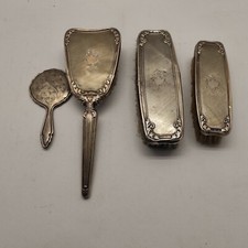 Set spazzole e specchio in argento cesellato - antiquariato