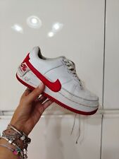 Scarpe Donna Uomo Unisex  Snackers Nike Air Force 1 Bianco Rosso  36,5