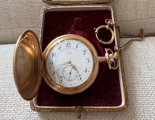 Elgin full hunter pocket watch - elgin,