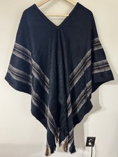 Poncho Gambo nero a righe