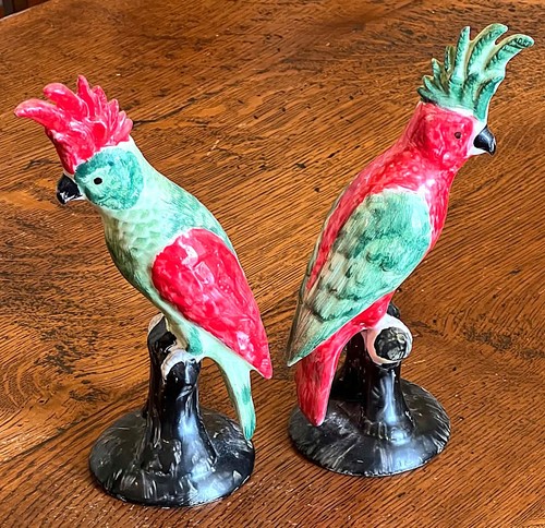 Statuine cacatua maiolica