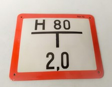 ♥ VECCHIA INSEGNA TARGA SEGNALE IDRANTE TEDESCA IN LATTA SMALTATA VINTAGE