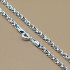 Collana catena rolo argento sterling 925 rotolo belcher 3 mm 16 - 34 pollici