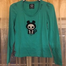 Maglietta donna Pinko tg S verde acqua Linea skelanimals ?Usata