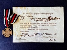 Ehrenkreuz für Frontkämpfer - Croce Tedesca 1914-1918 con Attestato ww1