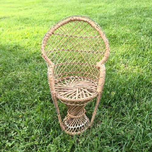 Sedia vintage rattan pavone