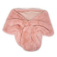 Stola rosa cipria di pelliccia