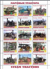 Foglio francobolli trattori a