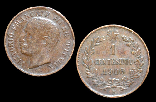 Italia centesimo 1908 - italia,, 1