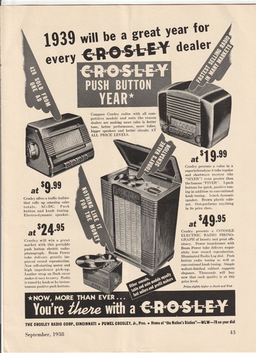 Lotto radio crosley 1938 - radio,