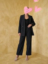 Tailleur Donna Nero Blu Giacca