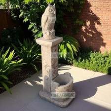 Fontana fontanella civetta gufo in cemento cm130 da giardino no rubinetto ghisa