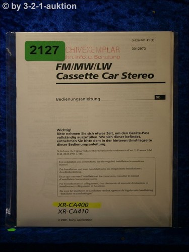 Sony manuale ca400 ca410 - sony,