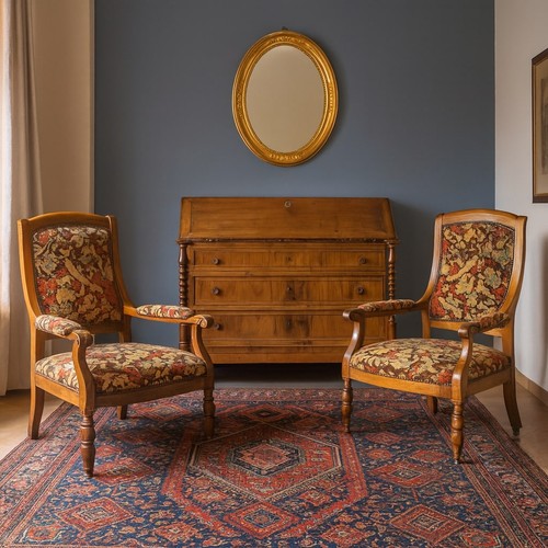 Poltrone antiche noce acero - poltrone,