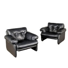 Poltrone Coronado Vintage Design Afra e Tobia Scarpa per C&B Pelle Anni 70