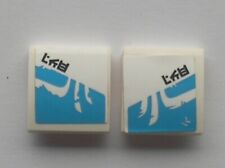 2 x LEGO White Slope Curved