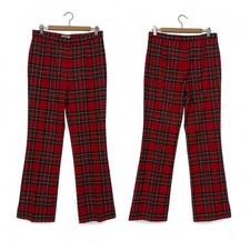 MOSCHINO Pantalone rosso fantasia quadri tartan scozzese Tg IT 46