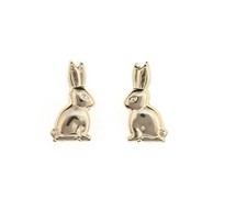 9ct Yellow Gold Bunny Rabbit Andralok stud earrings / Gift box