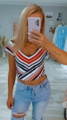 Crop top righe - crop,