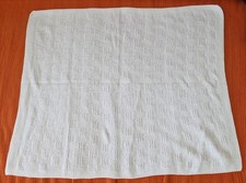 Copertina carrozzina culla corredino cotone Fatta a mano all'uncinetto bianca