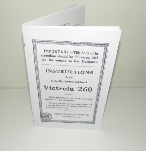 Victor victrola 260 manuale - victor,