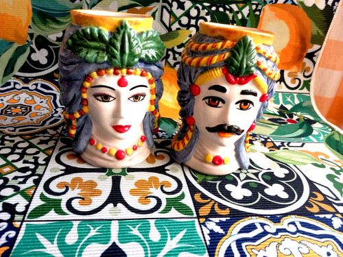 Coppia teste moro ceramica - coppia,