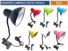 LAMPADA DA TAVOLO CON CLIPS DI FISSAGGIO E BRACCIO FLESSIBILE ATTACCO E27