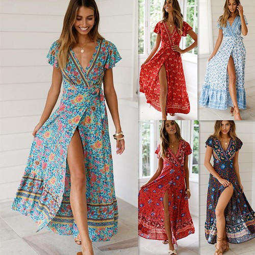 Maxi abito donna boho taglie - maxi,