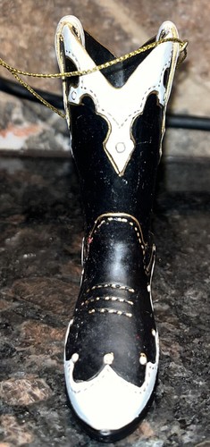 Resin cowboy boot christmas - resin,