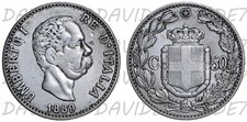 REGNO D'ITALIA - UMBERTO I - 50 CENTESIMI 1889 - RICONIO