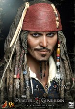 Statua scultura testa da collezione HOTTOYS HT DX06 Capitano Jack Sparrow scala 1/6