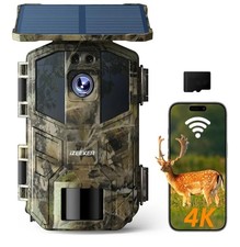 Fototrappola Bluetooth Con APP 64MP 4K Notturna Visione IR Con Pannello Solare