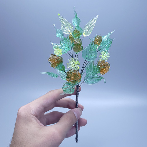 Bouquet rose vetro uranio