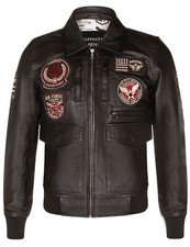 Uomo Nero Pelle Bomber