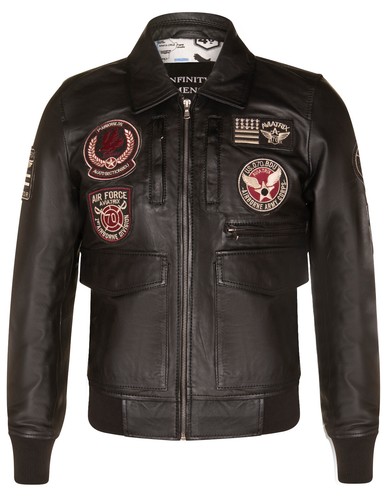Uomo nero pelle bomber - uomo,