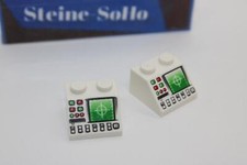 Lego (c) 2x Computer Radar - City - Bianco - 3039pb041 - Accessori City