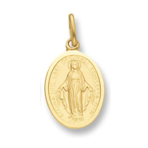 Gold madonna pendant oval - gold,