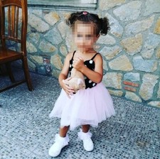 Vestito Abito Bambina Tulle Shein Minnie Rosa Nero 2 Anni