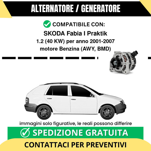 Alternatore skoda fabia - alternatore,