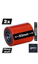 COPPIA RUOTE RULLI POLIURETANICI TRANSPALLET 80x92MM CON CUSCINETTI 20MM ID