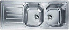 Franke Lavello da Incasso 2 Vasche Gocciolatoio Sx 116 cm Acciaio 101.0564.806