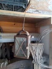 ANTICA LANTERNA IN LAMIERA E VETRO .