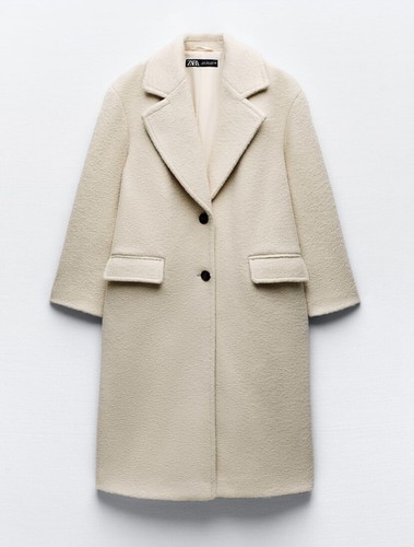 Zara bouclé coat ecru - zara,