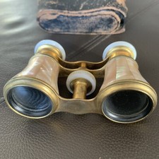 ANTICO binocolo vintage 1800 COLMONT madreperla OPERA VITTORIANA Parigi