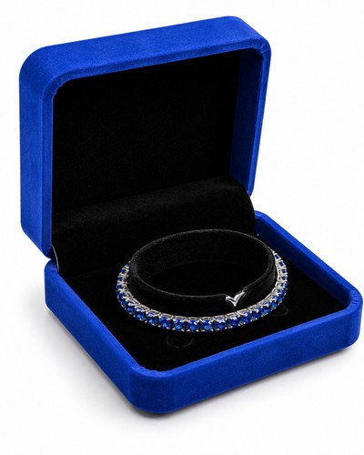 Bracciale tennis cristallo blu - bracciale,