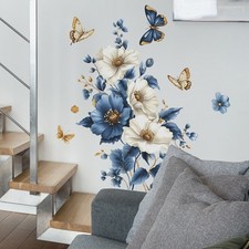 Adesivi murali fiori 3D farfalla floreali adesivi murali decorazione casa wall art sticker